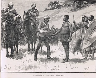 Surrender of Cetewayo, illustration from Cassell